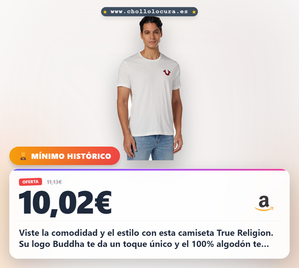 Encuentra la camiseta True Religion Hombre con Logo Buddha en blanco al mejor precio. Diseño exclusivo 100% algodón.