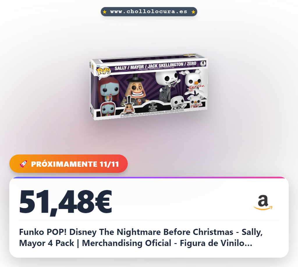 Funko POP! Disney The Nightmare Before Christmas - Sally, Mayor 4 Pack | Merchandising Oficial - Figura de Vinilo Coleccionable para Decoración - Regalo Friki de Cumpleaños