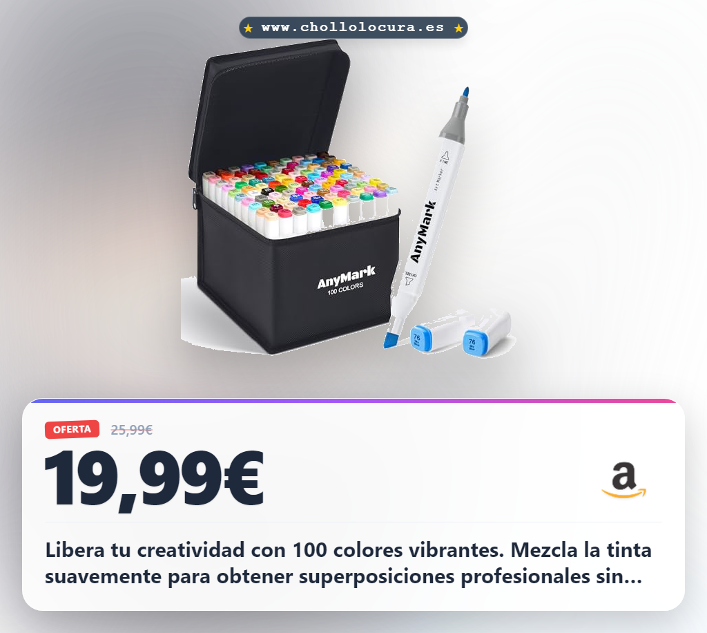 Encuentra los rotuladores alcohol AnyMark 100 colores punta biselada y fina para crear arte al mejor precio