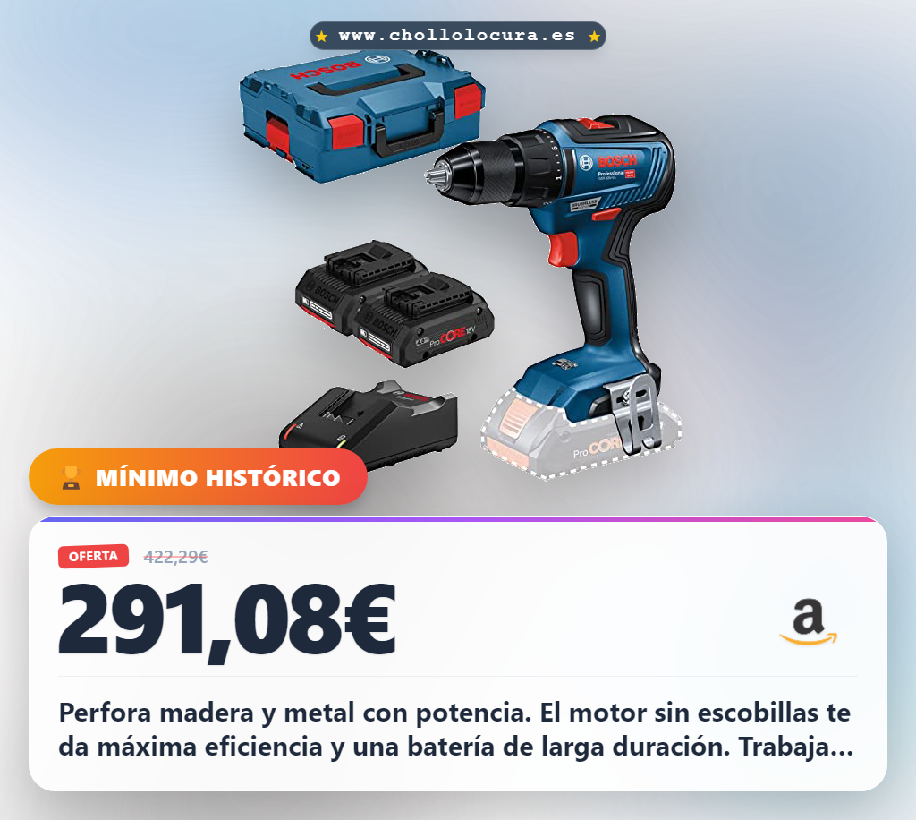 Consigue el atornillador Bosch Professional 18V System GSR 18V-55 con baterías ProCORE18V y cargador rápido en oferta