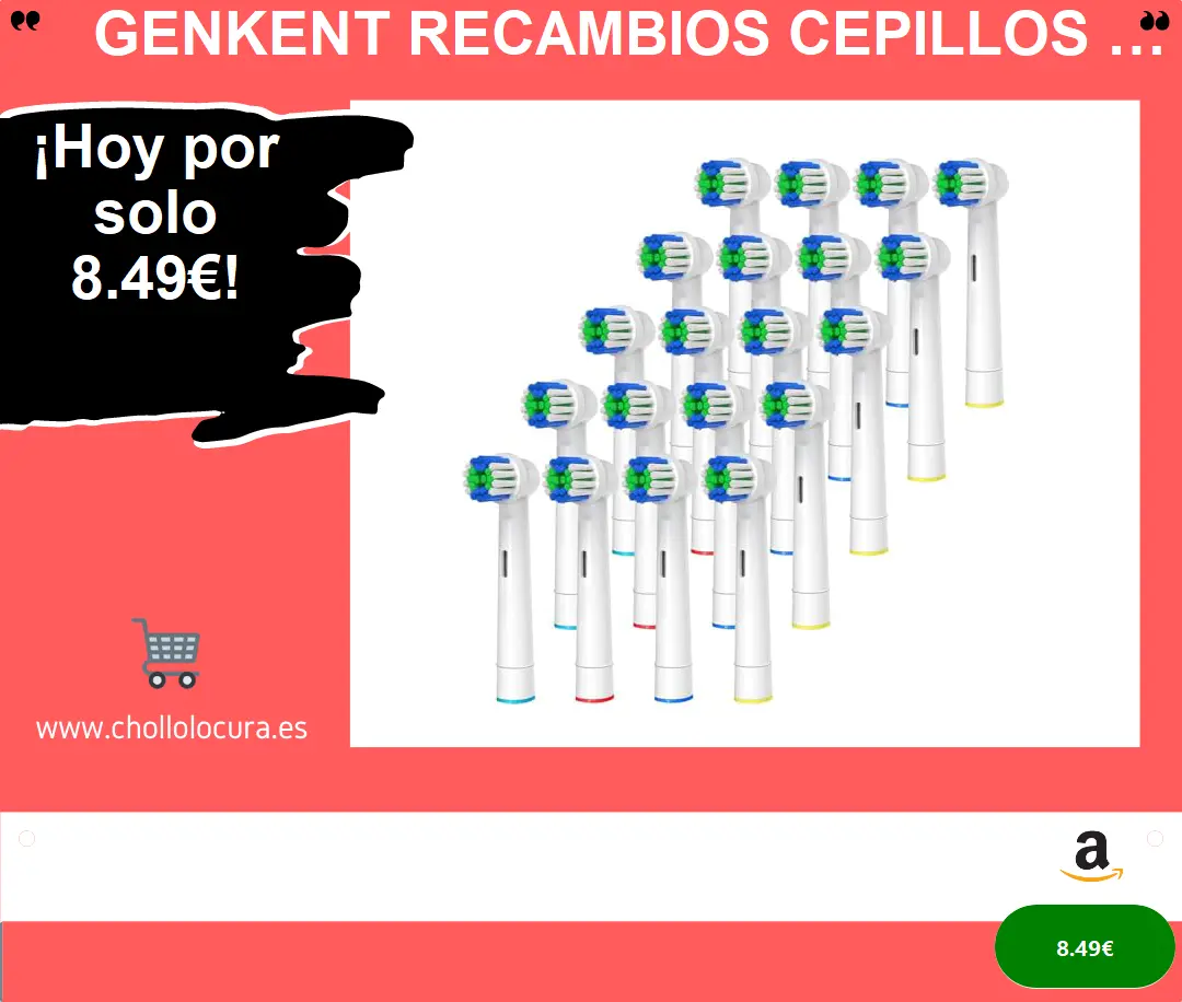 ¿Descubre el Secreto para Ahorrar y Repostear con Fácil Instalación? ¡20 Cabezales de Cepillos Genkent, Compatibles con Oral B Braun!