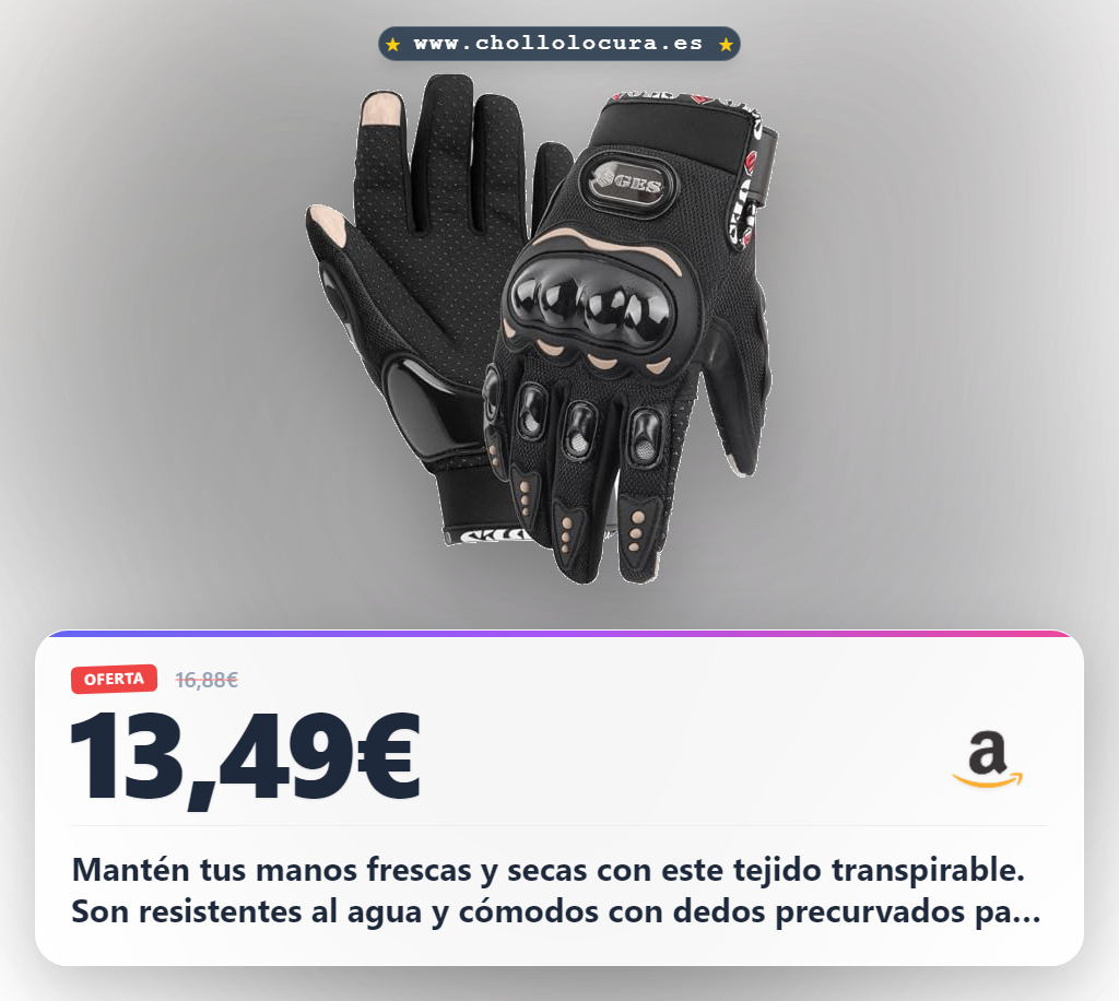 Adquiere guantes de motocicleta para hombre con pantalla táctil y resistencia al agua al mejor precio en oferta