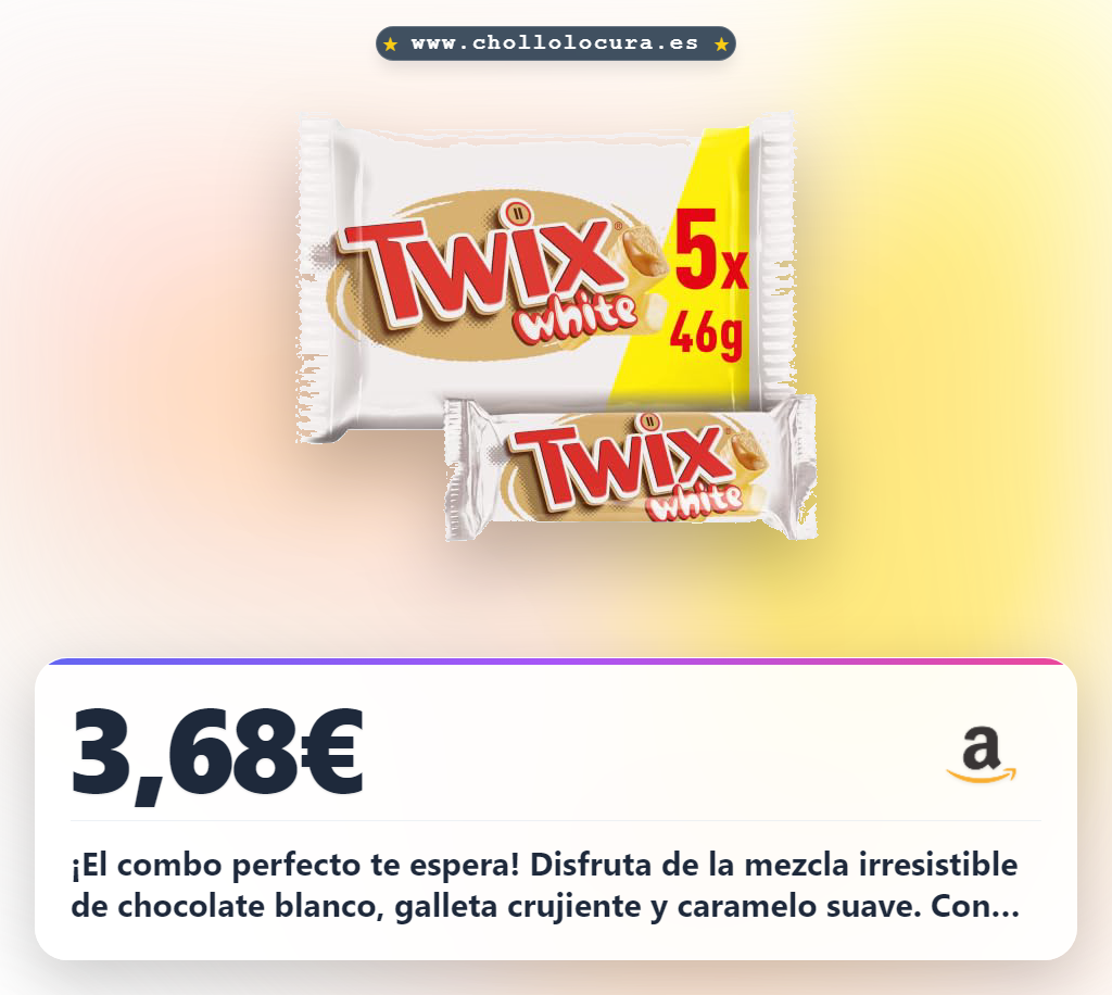 Encuentra las barritas Twix White de galleta crujiente y caramelo a precio de chollo