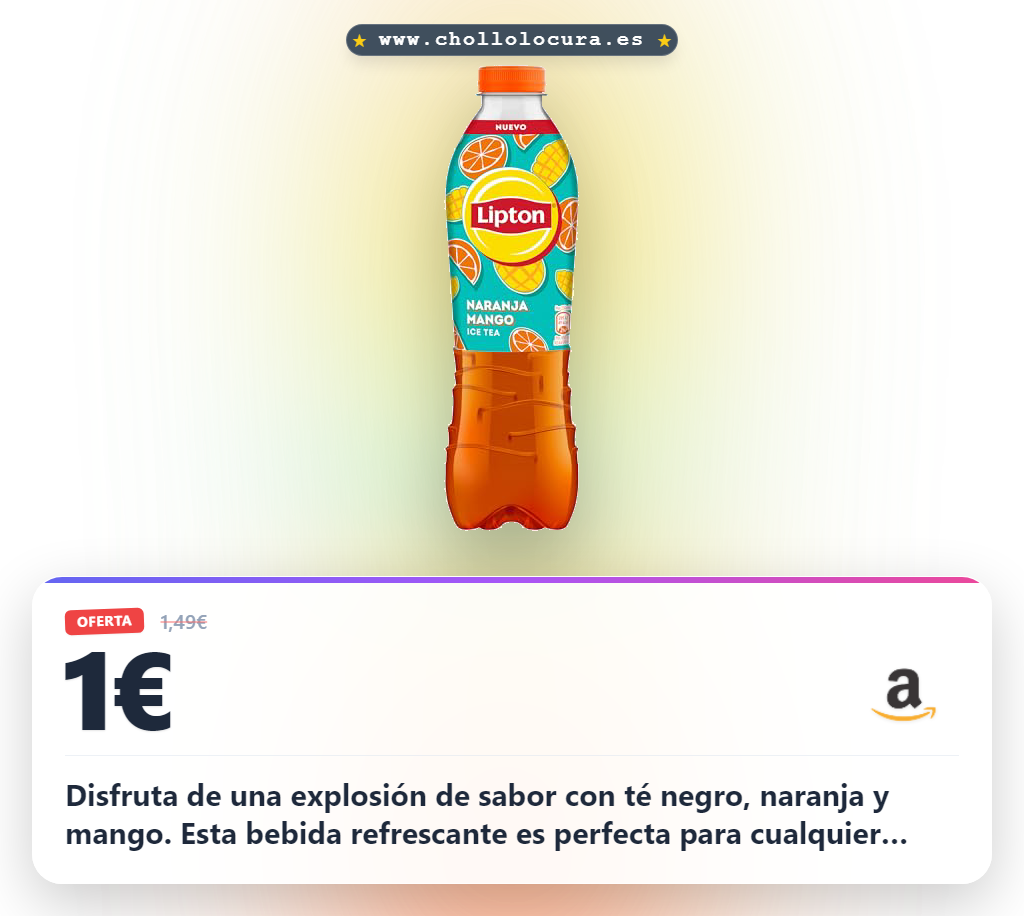 Disfruta del Ice Tea Naranja Mango ipton sin gas con sabor a té negro al mejor precio de oferta