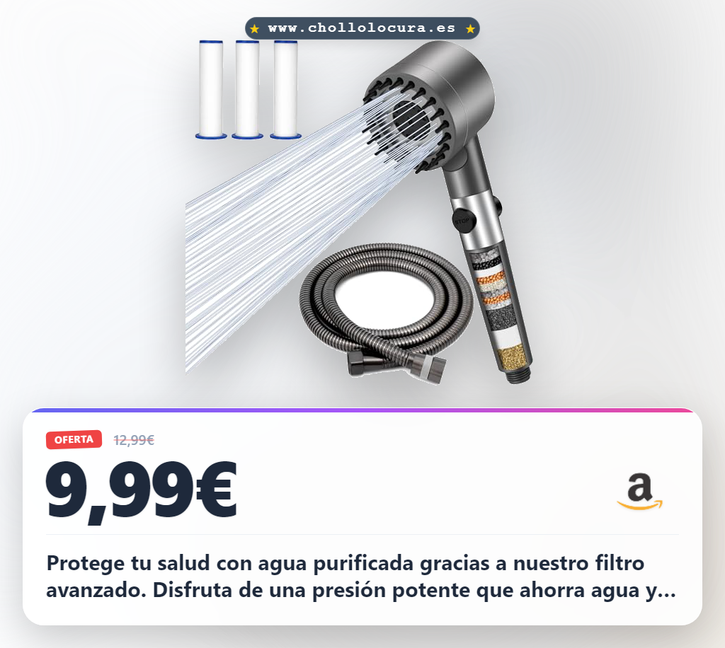 Aprovecha la alcachofa de ducha con filtro alta presión y sistema KDF para ahorrar agua y disfrutar de un toque spa