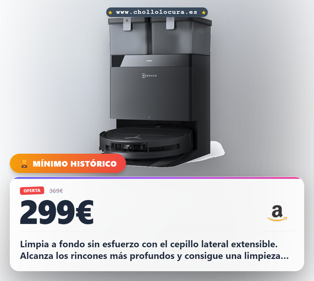 Aprovecha el robot aspirador ECOVACS Deebot T50 Omni Gen2 con cepillo lateral extensible y fregasos ZeroTangle 2.0