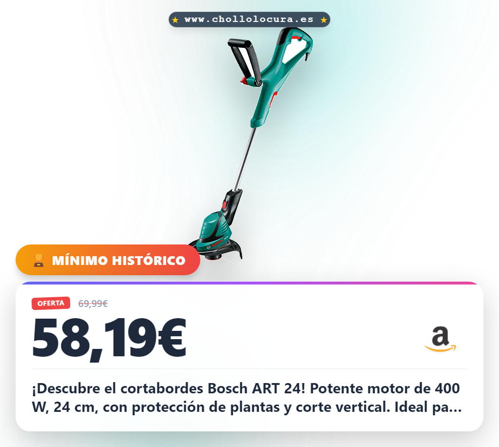 Bosch Home and Garden 06008A5800 ART 24 Cortabordes, 400 W, Aluminium, Schwarz, Grün, Rot, 24 cm