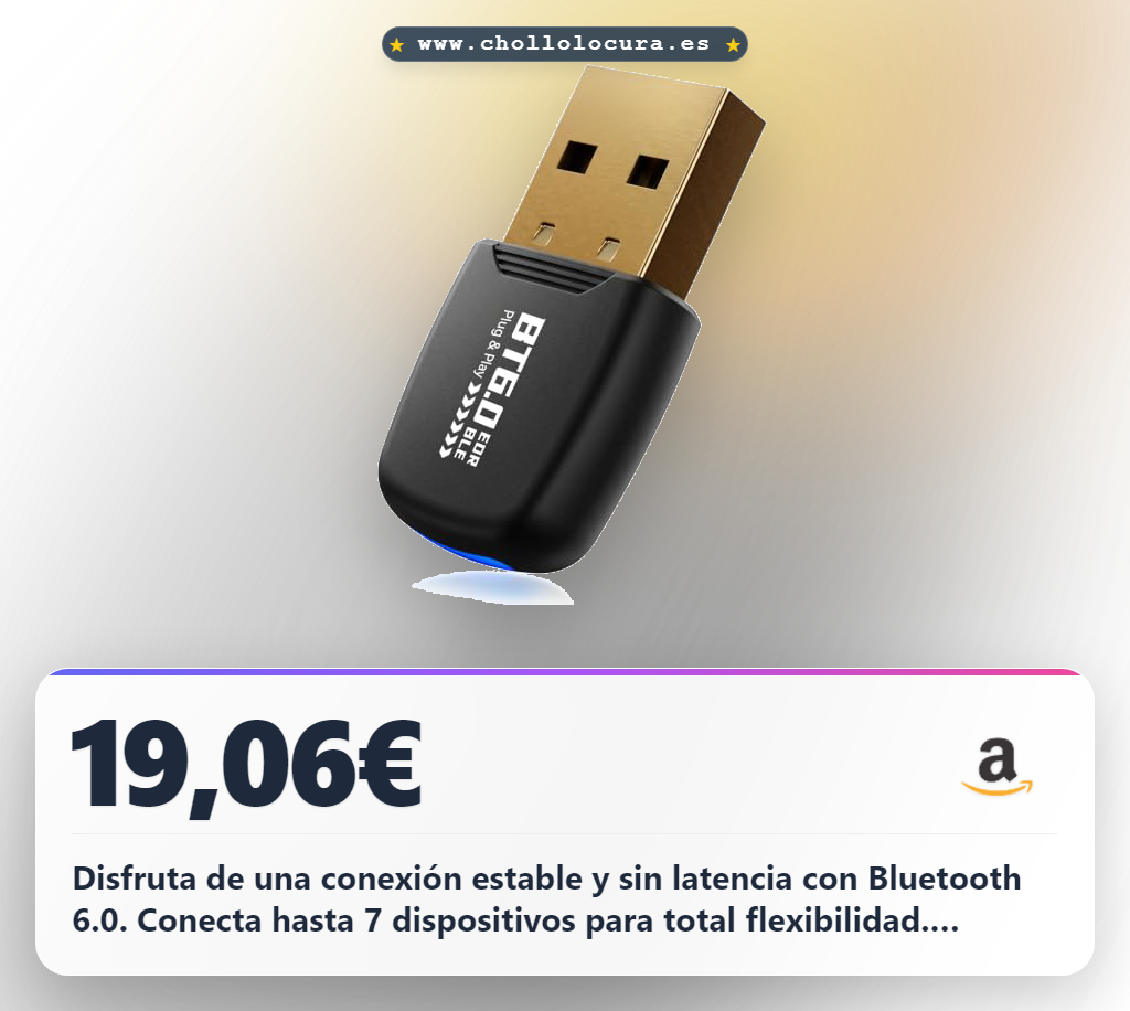 Disfruta de una conexión estable y sin latencia con Bluetooth 6.0. Conecta hasta 7 dispositivos para total flexibilidad. Instalación Plug & Play, sin drivers complicados. Su diseño compacto te permite llevar la música a donde vayas.
