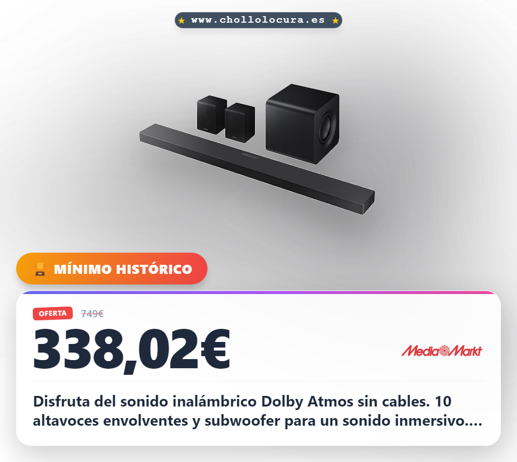 Samsung Barra de Sonido HW-QS750F/ZF -Wireless Dolby Atmos, 3.1.2ch Sound, Q-Symphony, SpaceFit Sound