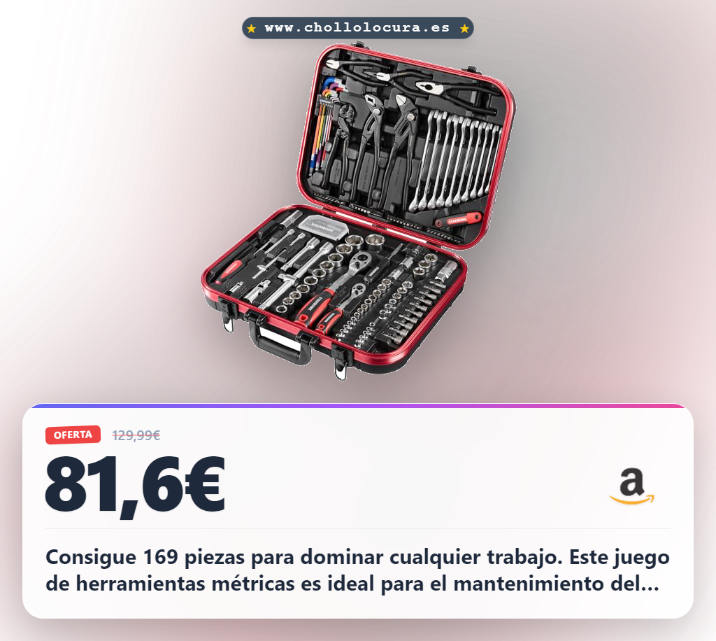 Aprovecha el juego de herramientas mecánicas STARWORK ARWORK métricas con 169 piezas en oferta histórica