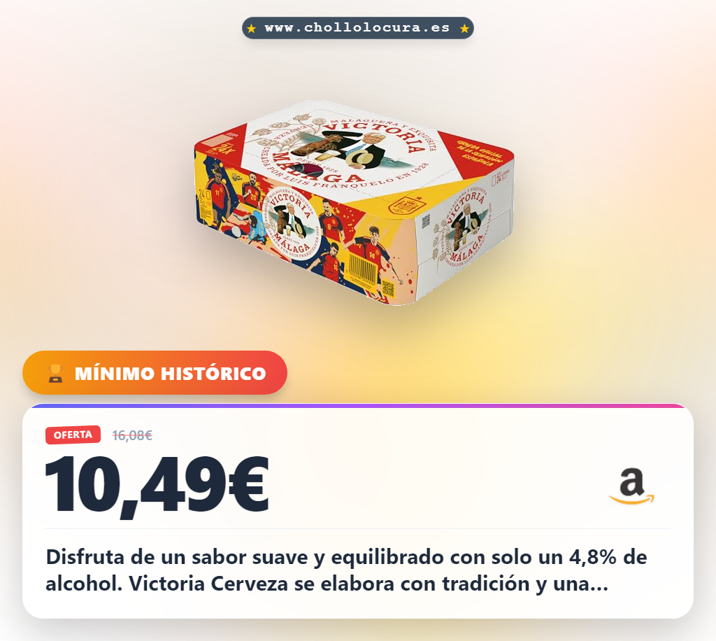 Aprovecha Victoria Cerveza 4,8% sabor suave y espuma cremosa en oferta histórica
