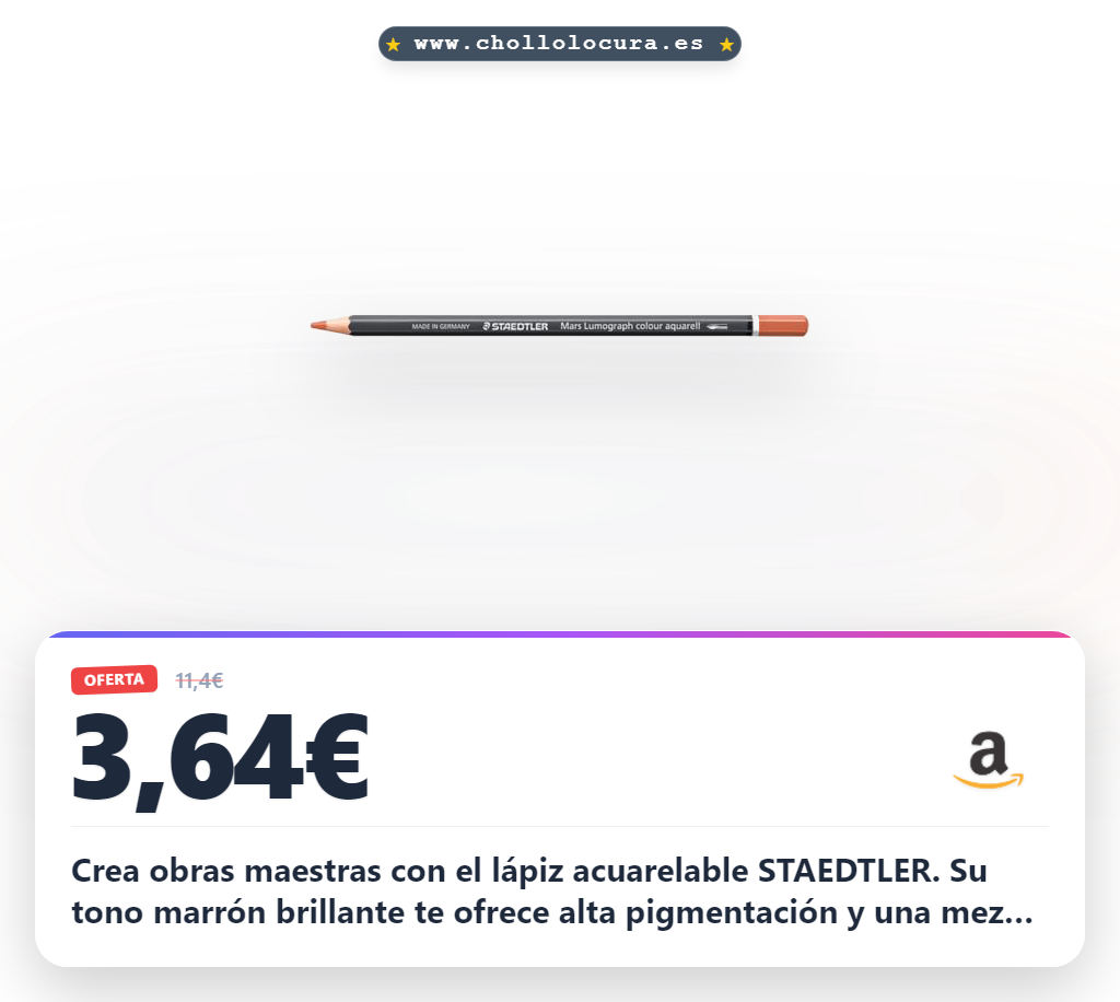 Consigue Lápiz acuarelable STAEDTLER Marrón claro de 3.6 mm con alta intensidad y diseño hexagonal al mejor precio