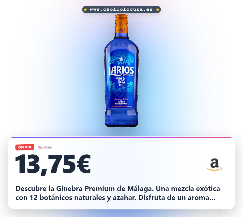 Aprovecha la Ginebra Premium Mediterránea Larios con 12 botánicos naturales y azahar en oferta