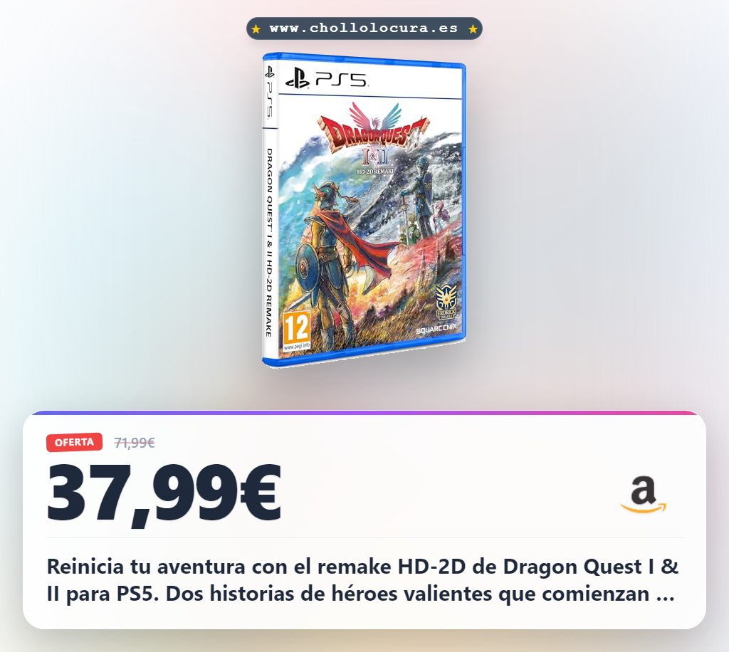 Aprovecha la renovación HD-2D de Dragon Quest I y II para PS5: dos historias de héroes valientes en oferta