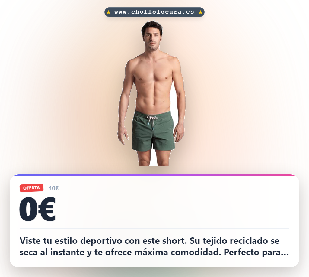 Consigue el short de playa ARENA para hombre con tejido reciclado y secado rápido.