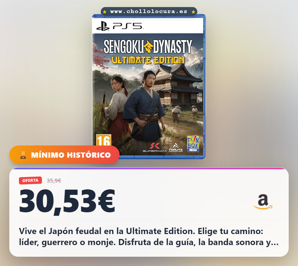 Disfruta Sengoku Dynasty Ultimate Edition en PS5: vive el Japón feudal como líder o guerrero al mejor precio.