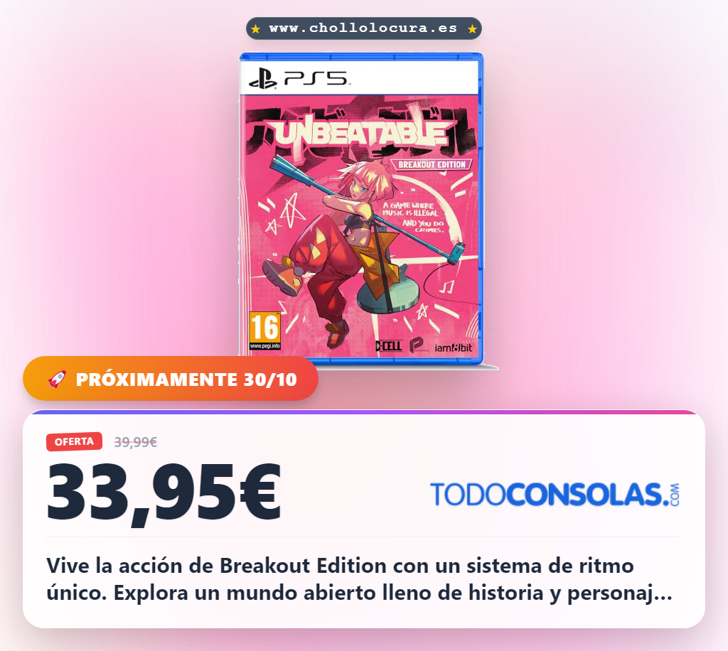 Aprovecha la edición Breakout Edition de PS5 con ritmo único y mundo abierto al mejor precio