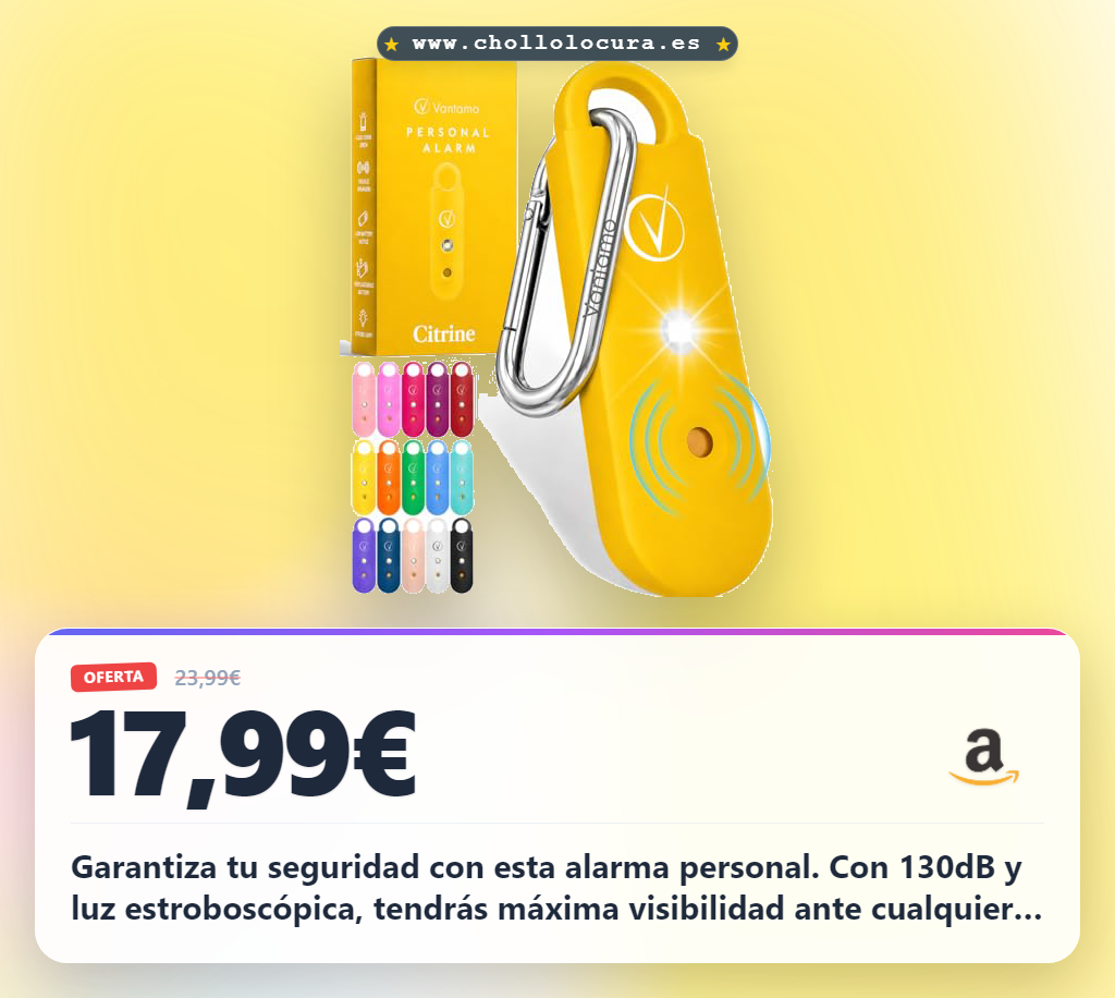 Aprovecha este llavero alarma personal de autodefensa 130dB con luz estroboscópica y doble altavoz en oferta