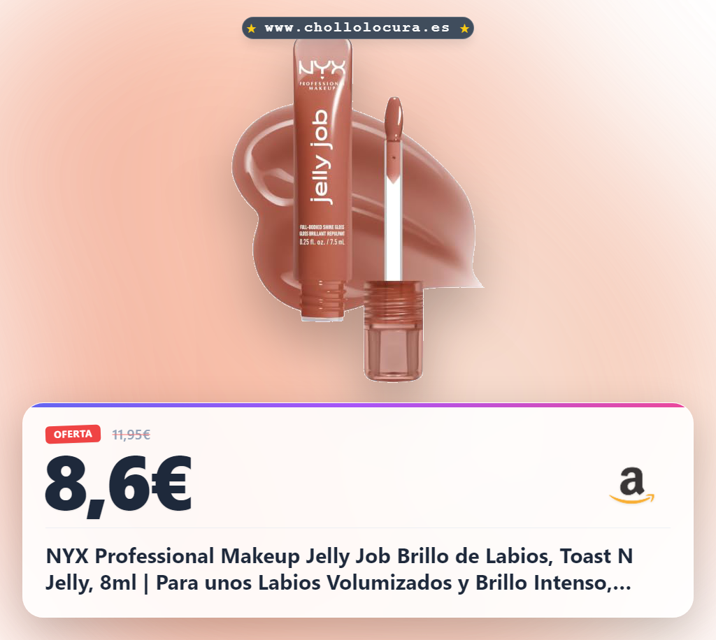 Disfruta del Brillo de Labios NYX Jelly Job Toast N Jelly: Hipervolumen y acabado cristalino al mejor precio.