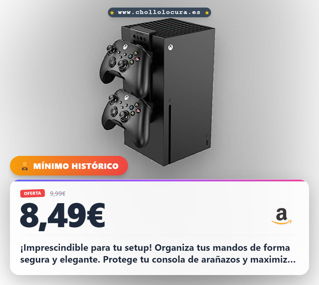 Llévate el Bastidor de Controlador Venom para Xbox Series X, diseño resistente que ahorra espacio y protege tus mandos al mejor precio.