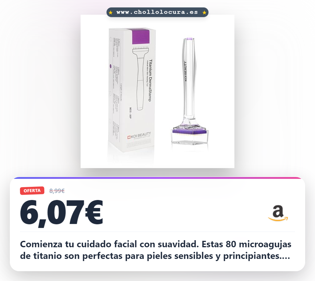 Consigue el sello Derma Stamp 1.0 con 80 microagujas de titanio para el cuidado facial y barba