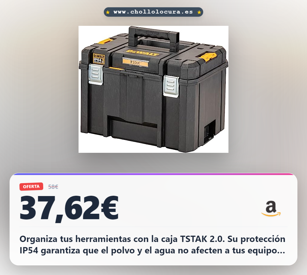 Aprovecha la caja de herramientas TSTAK 2.0 con protección IP54 y sistema TAG TOOL CONNECT en oferta histórica