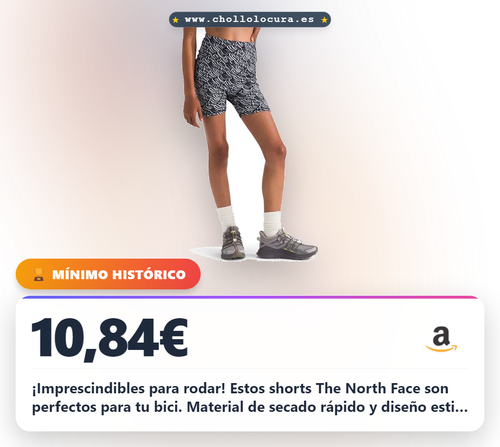Aprovecha estos shorts de bicicleta The North Face NF0A86Y03WO negros con logo DIAGS en oferta histórica