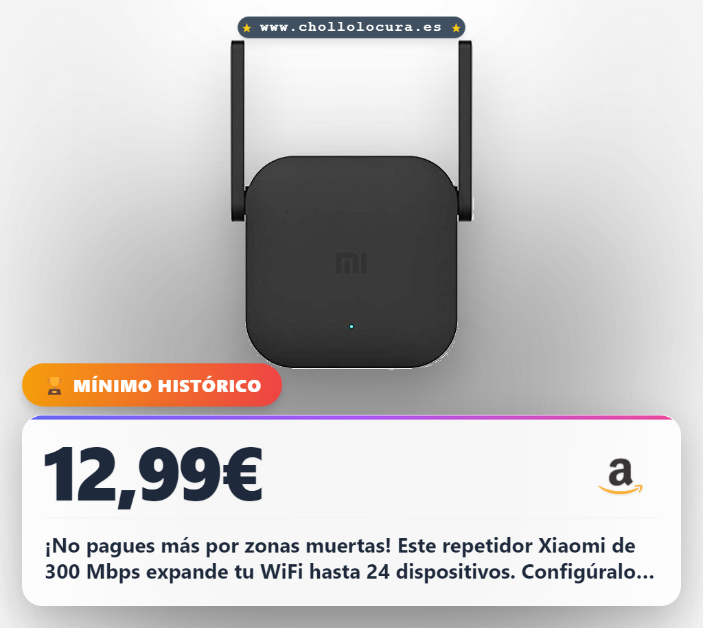 Descubre este Repetidor Xiaomi MI WiFi Range Extender Pro de 300 Mbps para eliminar zonas muertas al mejor precio