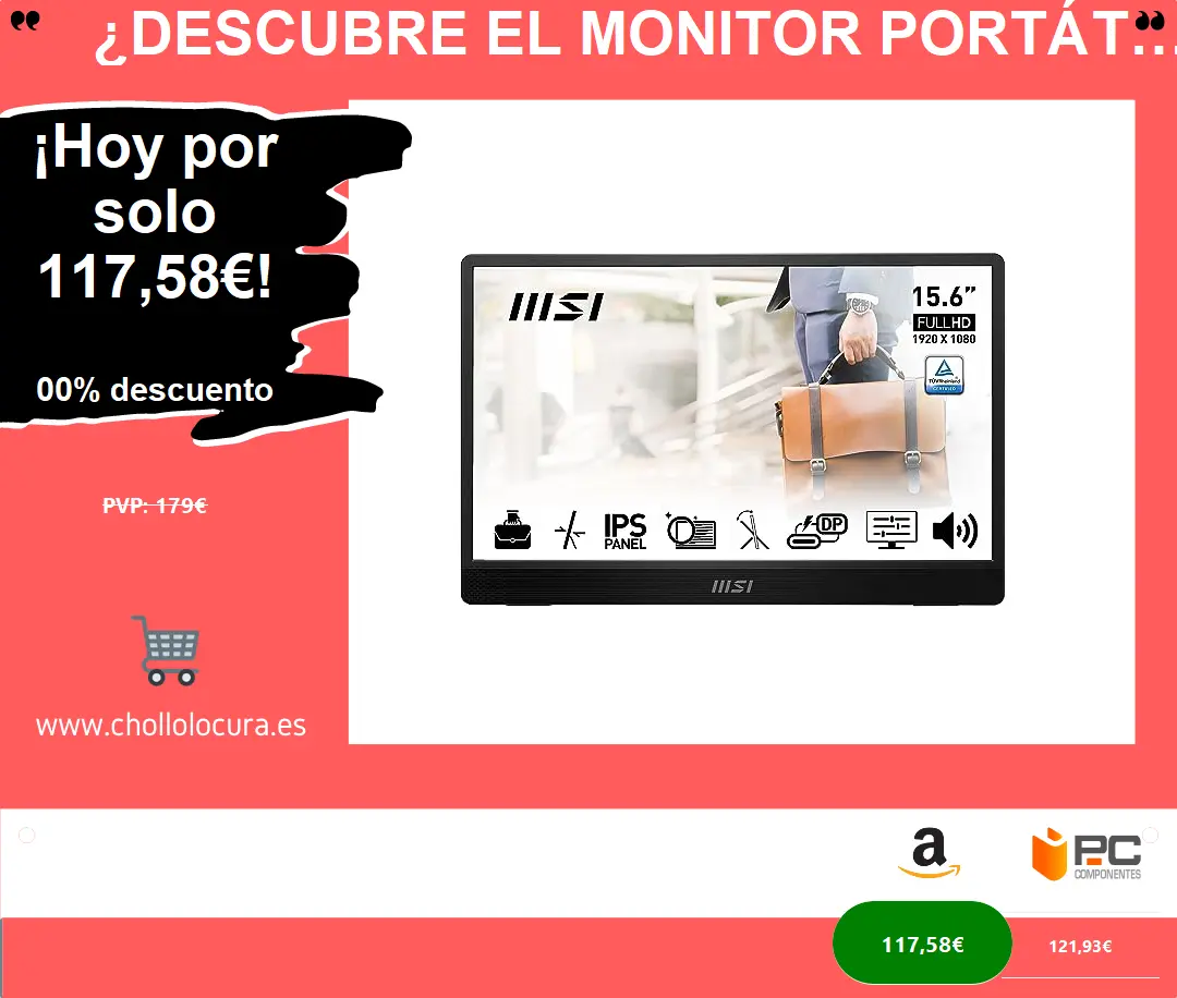 ¿Descubre el Monitor Portátil de 15,6 Pulgadas MSI Pro MP161 E2, con Pantalla IPS Full HD 1920x1080 y Conectividad Versatil? ¿Es el mejor panel portátil para ti?