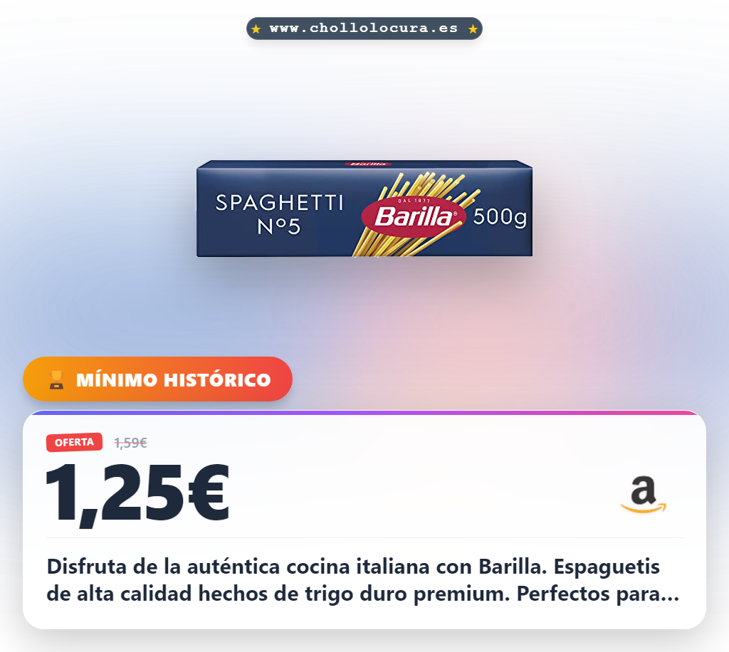 Consigue espaguetis Barilla n.5 de alta calidad auténticos de la cocina italiana al mejor precio
