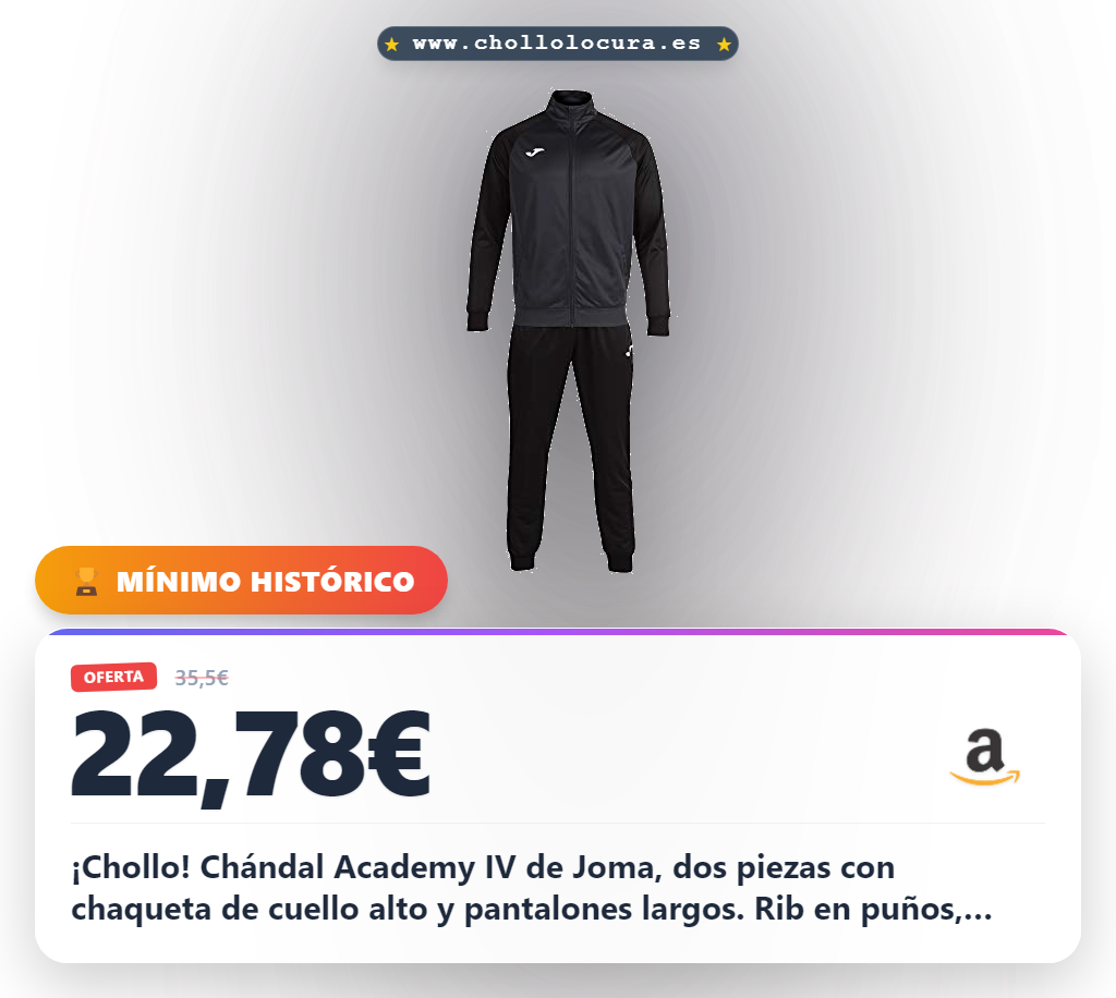 Joma Chándal Academy IV Antracita-negro, m