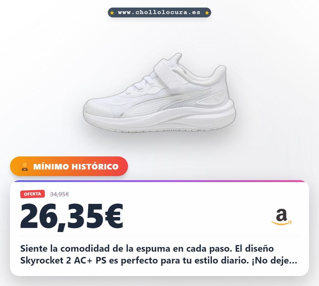 Consigue las zapatillas PUMA Skyrocket 2 AC+ PS blancas talla 40 al mejor precio de oferta en oferta histórica para ti.