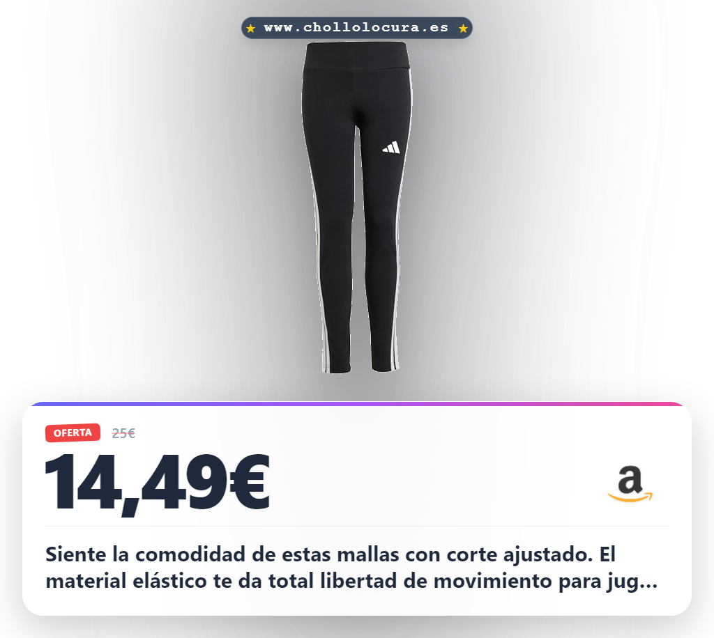 Aprovecha estas mallas Adidas elásticas con corte ajustado y cintura elástica. Logra máxima libertad de movimiento.