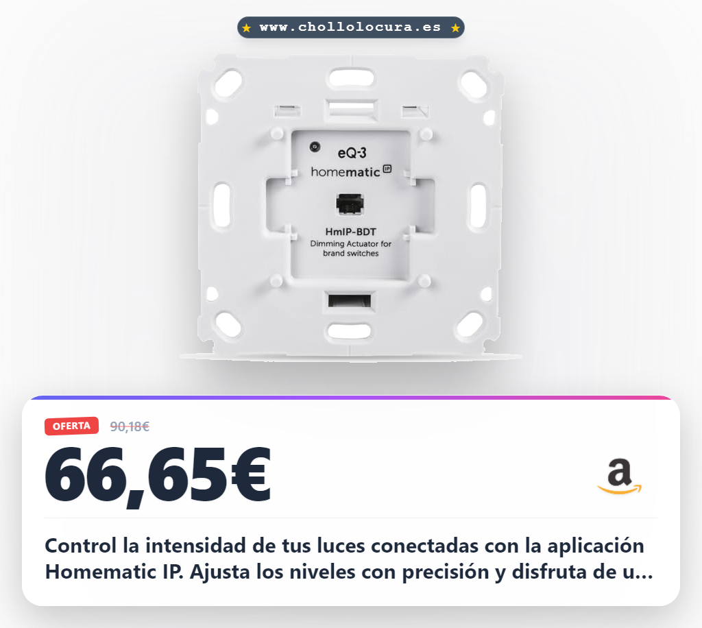 Aprovecha el regulador IP HomeMatic para interruptor de marca y disfruta de la atenuación LED.