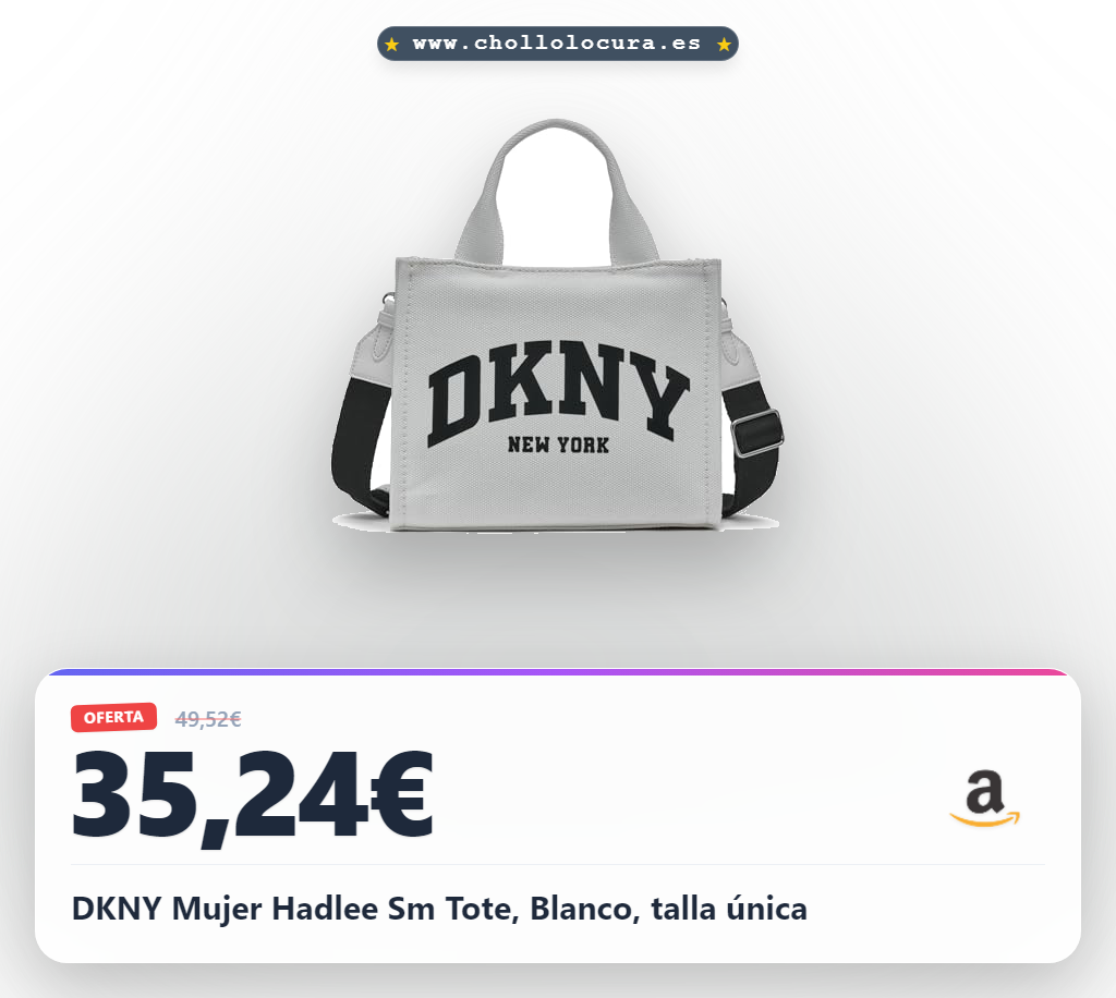 DKNY Mujer Hadlee Sm Tote, Blanco, talla única