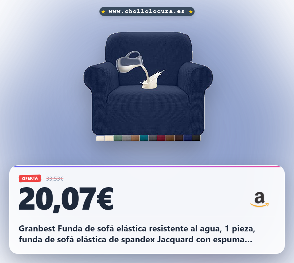 Granbest Funda de sofá elástica resistente al agua, 1 pieza, funda de sofá elástica de spandex Jacquard con espuma antideslizante (1 plaza, color azul oscuro)