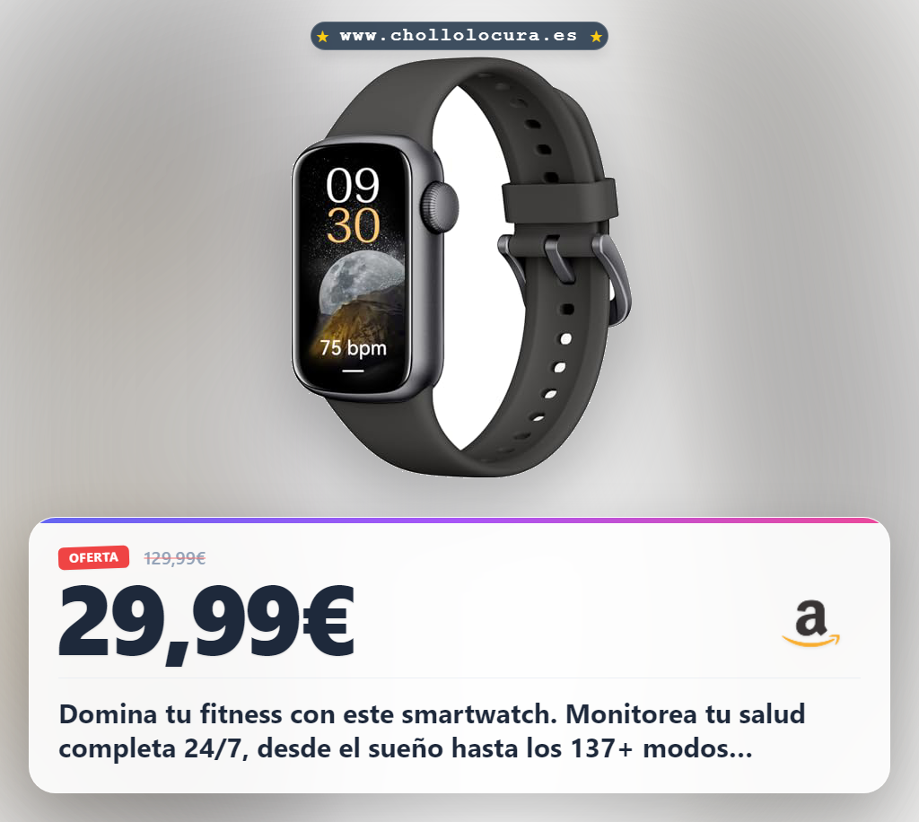 Aprovecha este smartwatch BUTFORFIT 1.47" para hombre y mujer con 137+ modos deportivos y monitor de sueño IP68