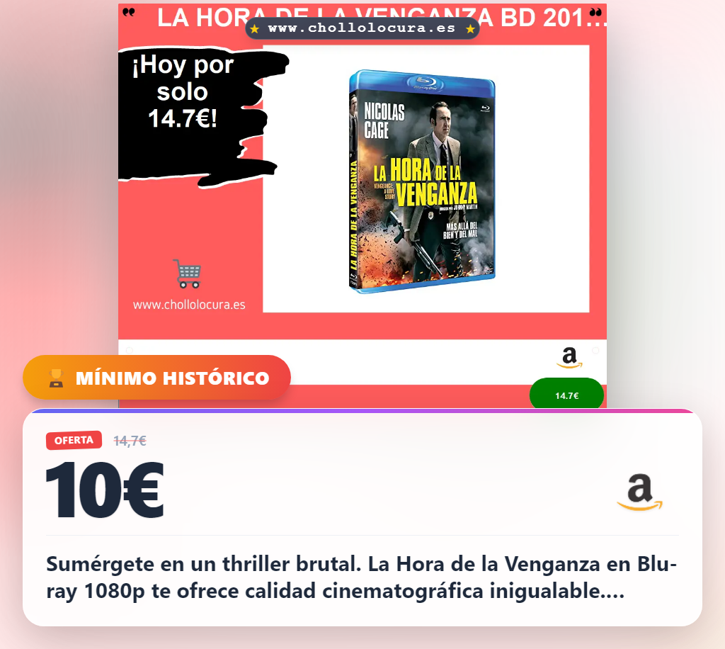 Llévate La Hora de la Venganza Blu-ray 2017: Thriller brutal al mejor precio en oferta