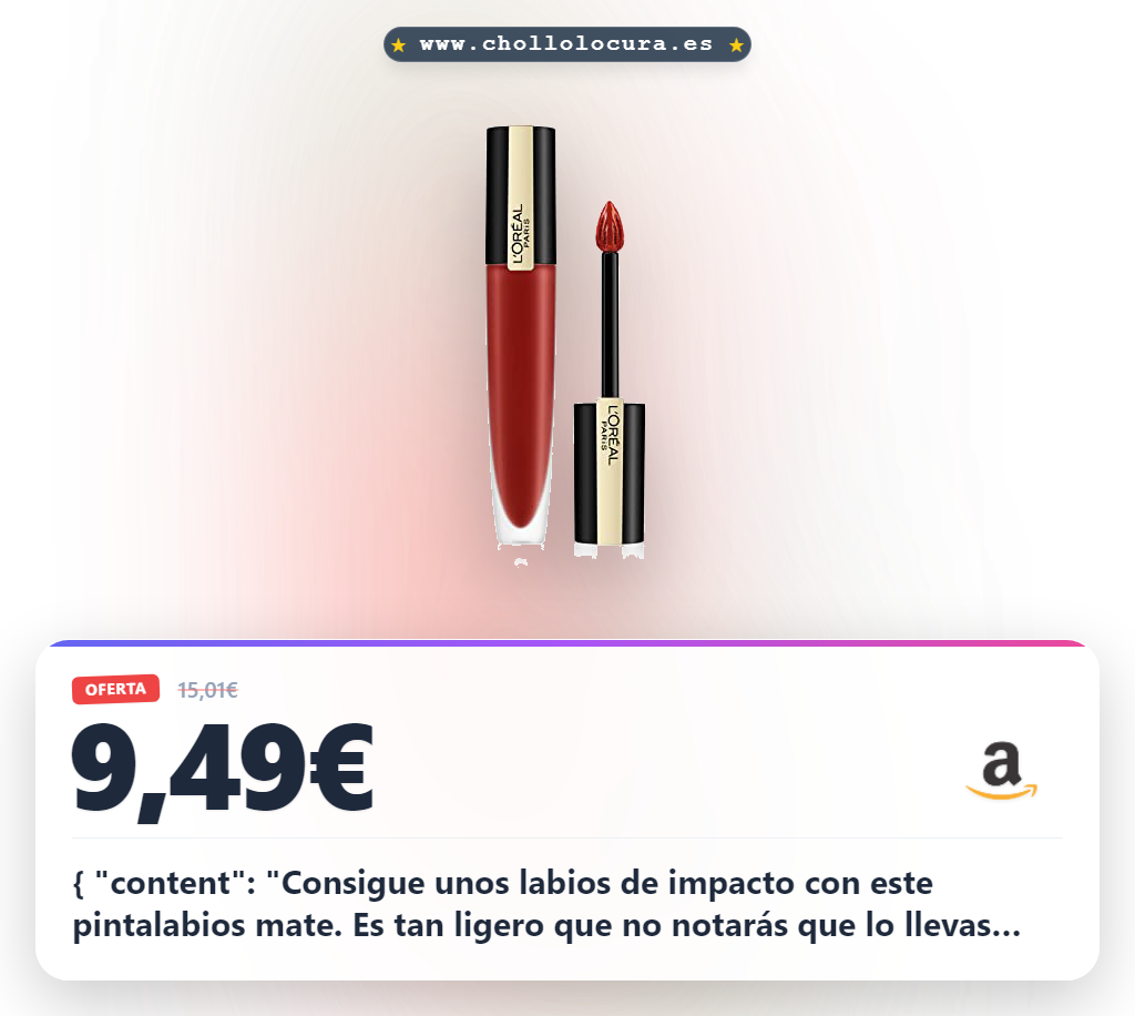 L'Oréal Paris Rouge Signature 115 I am Worth It Pintalabios Mate Permanente Rojo - 7 ml