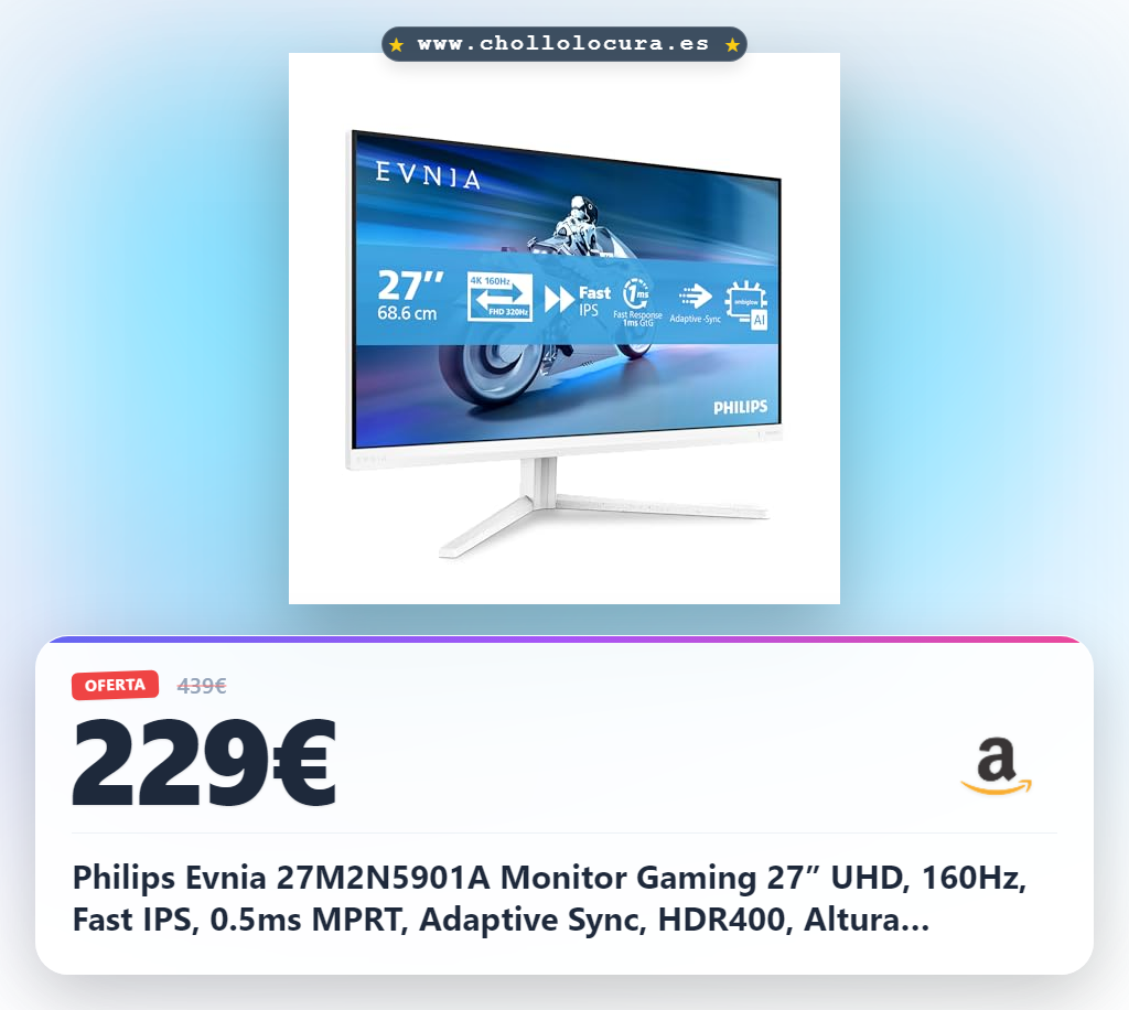 ¡Descubre el mejor monitor gaming Philips con G-SYNC, HDR y 178°! Altura ajustable y carga USB-C 65W