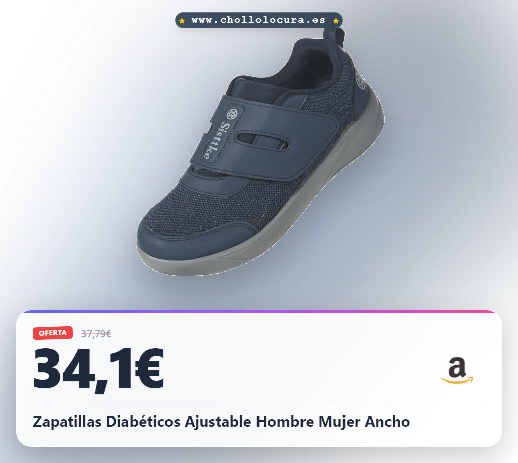 Zapatillas Diabéticos Ajustable Hombre Mujer Ancho