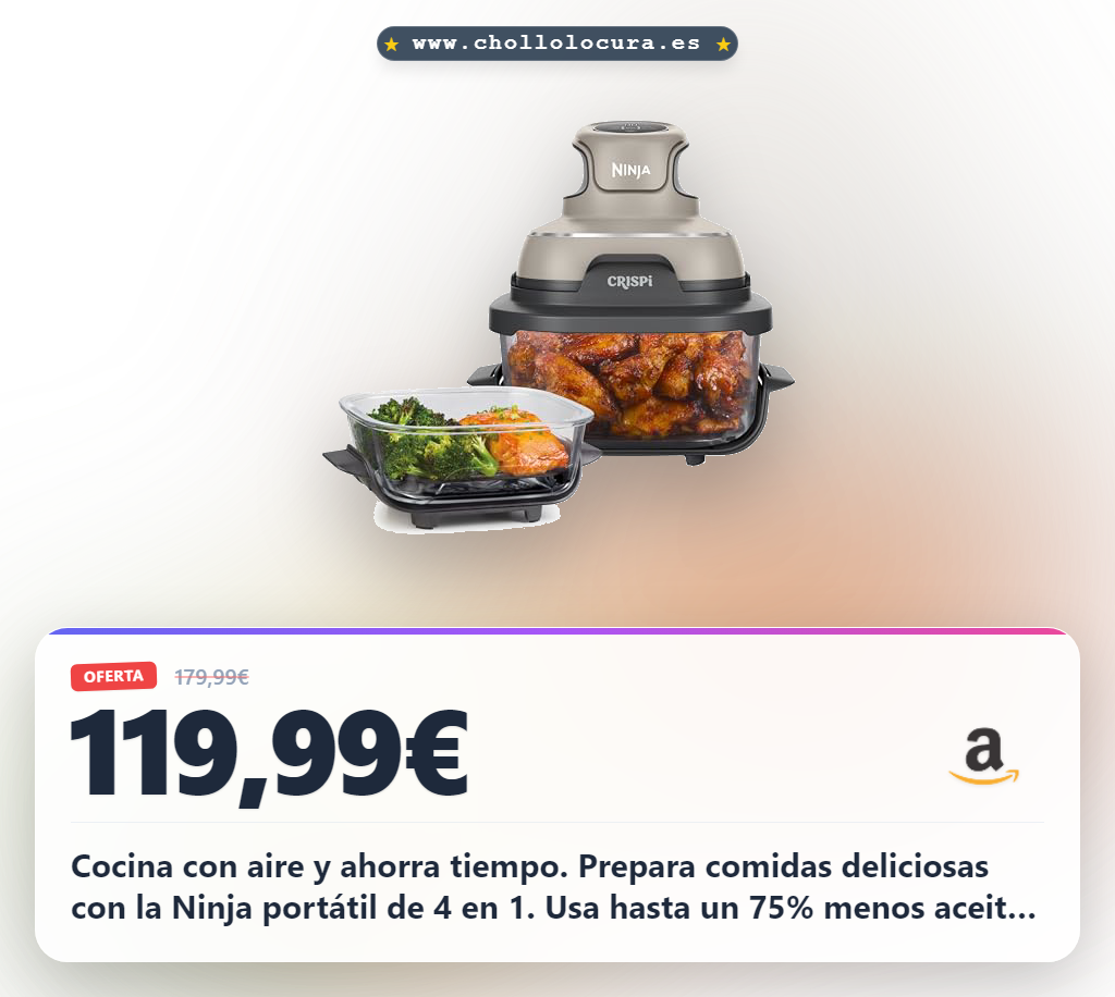 Aprovecha la freidora de aire Ninja portátil 4 en 1 con vidrio para cocinar al mejor precio