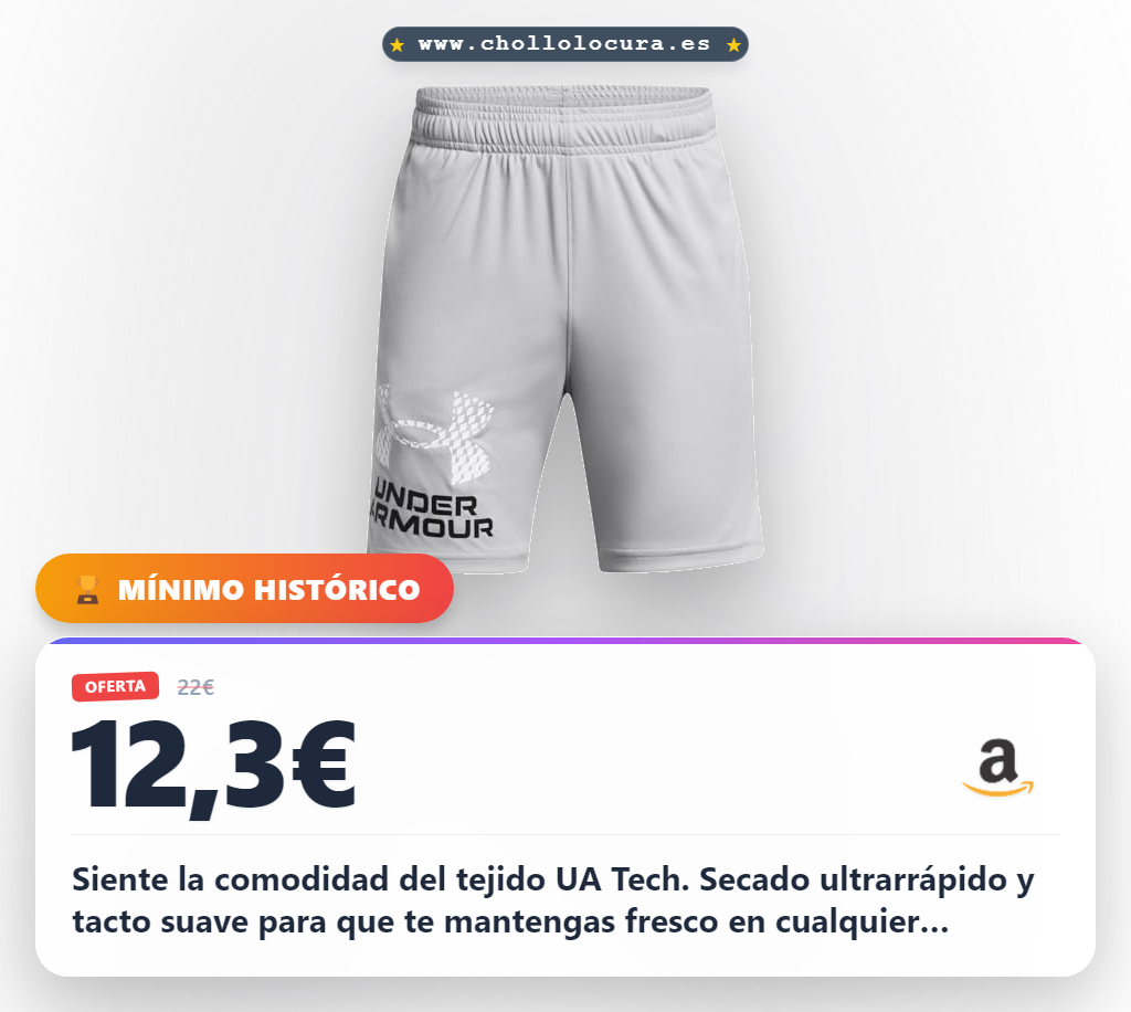 Aprovecha los shorts Under Armour UA Tech para niños con tejido de secado rápido y ultraligero