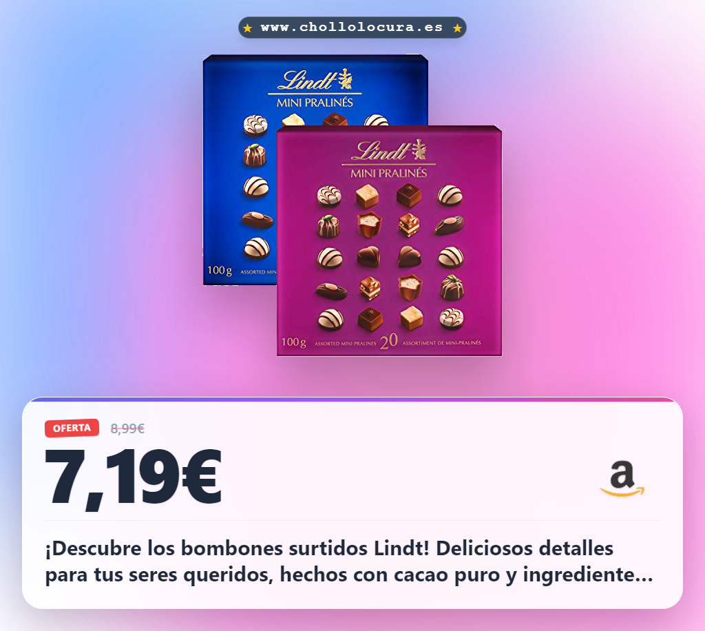 ¡Aprovecha los bombones Lindt surtidos, deliciosos y de calidad! (Caja de 100g)