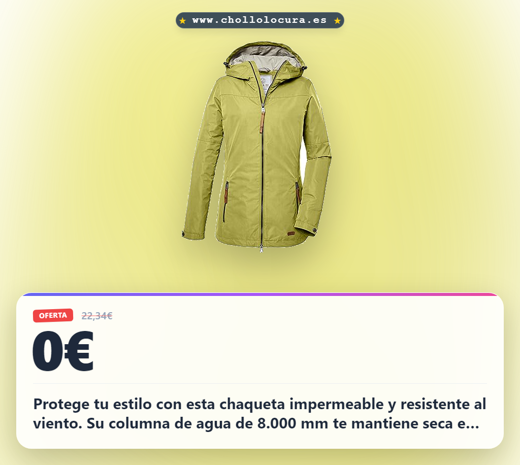Consigue esta chaqueta mujer impermeable de 8000mm con protección contra el viento al mejor precio del año en oferta histórica