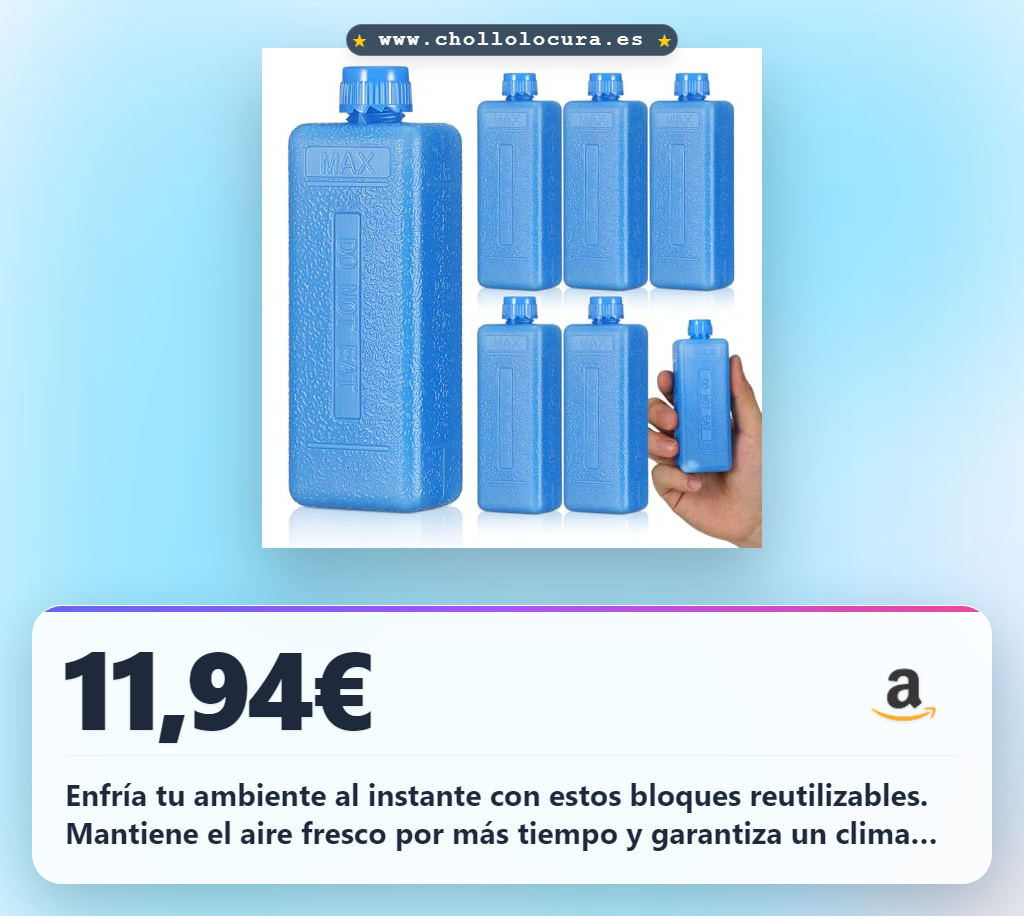 Aprovecha los bloques de hielo reutilizables Veemoon. Paquete de 8 unidades para enfriadores de aire.