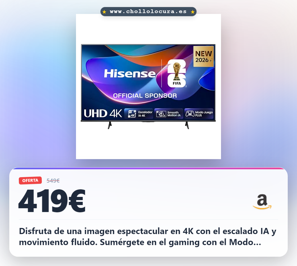 Consigue el televisor Hisense 65A6S 4K Smart TV con Escalador IA y Modo Juego Plus al mejor precio
