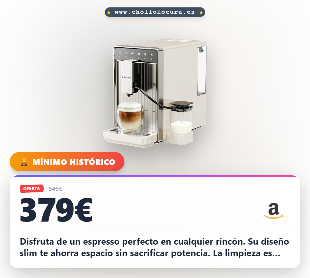 Aprovecha la Dreame Ecceluxe Slim, cafetera espresso automática potente y con control total.