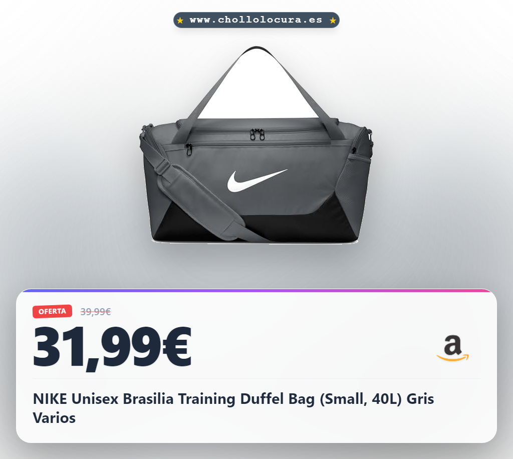 NIKE Unisex Brasilia Training Duffel Bag (Small, 40L) Gris Varios