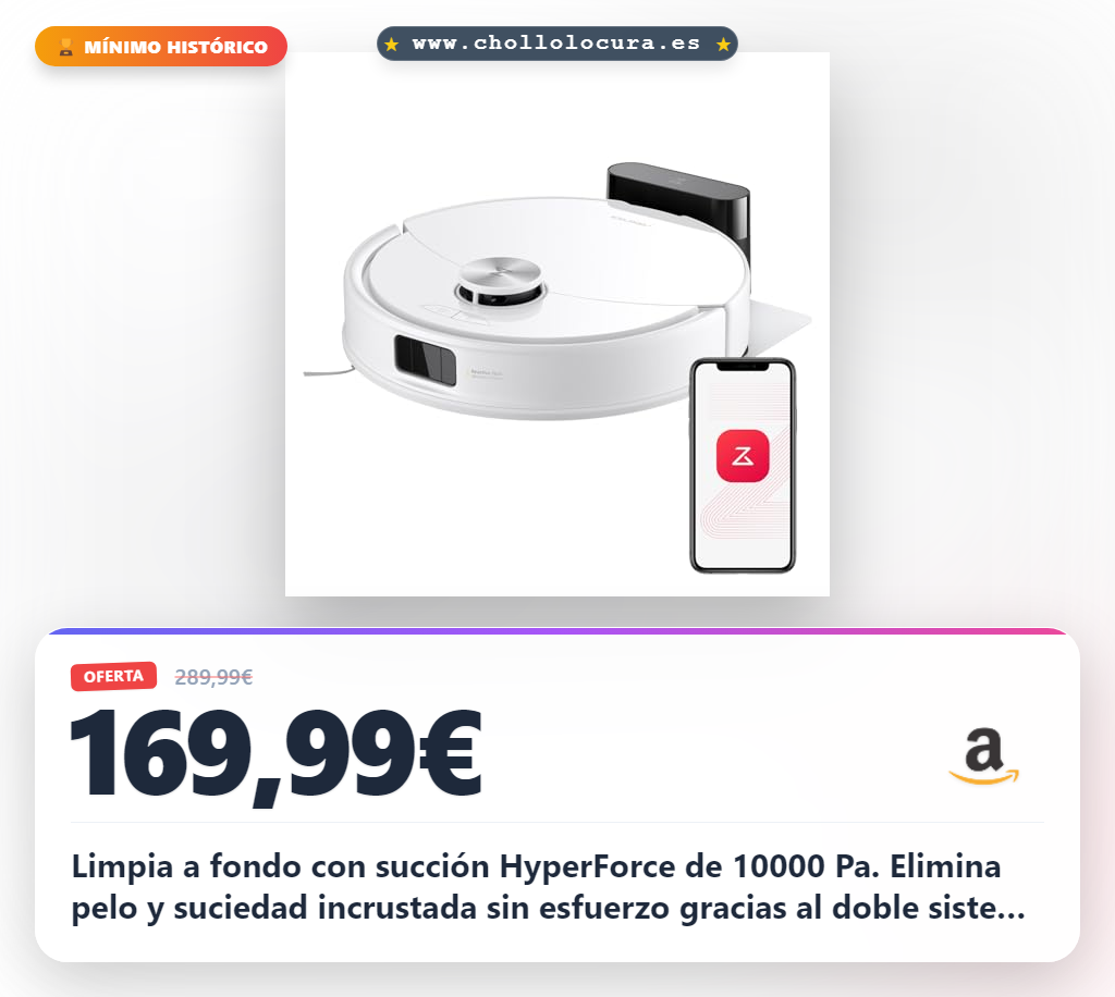 Consigue el robot aspirador Roborock Q10 S5 con succión 10000 Pa y fregado avanzado al mejor precio